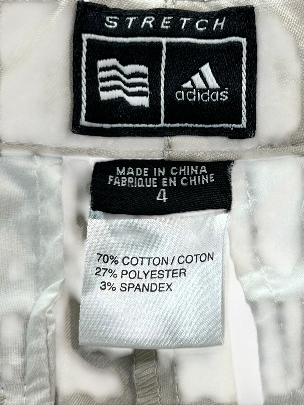 Adidas Khaki Cropped Cargo Pants Zippered Pockets Cotton Blend Size 4 - Picture 6 of 6